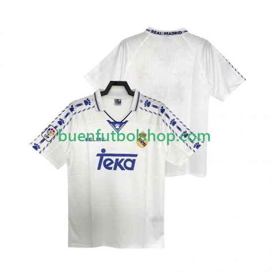 Camiseta de Fútbol Real Madrid Retro 1996 1997 Primera Equipación Manga Corta Hombre