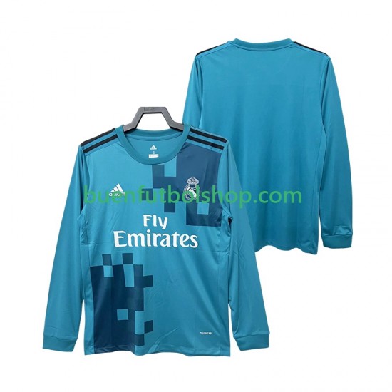 Camiseta de Fútbol Real Madrid Retro 2017 2018 Tercera Equipación Manga Larga Hombre Camiseta de Fútbol Real Madrid Retro 2017 2018 Tercera Equipación Manga Larga Hombre