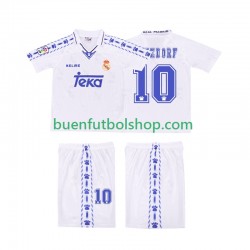 Camiseta de Fútbol Real Madrid SEEDORF 10 Retro 1996 1997 Primera Equipación Manga Corta Niño