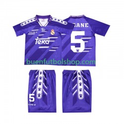 Camiseta de Fútbol Real Madrid ZIDANE 5 Retro 1994 1996 Segunda Equipación Manga Corta Niño