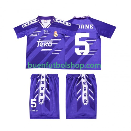 Camiseta de Fútbol Real Madrid ZIDANE 5 Retro 1994 1996 Segunda Equipación Manga Corta Niño Camiseta de Fútbol Real Madrid ZIDANE 5 Retro 1994 1996 Segunda Equipación Manga Corta Niño