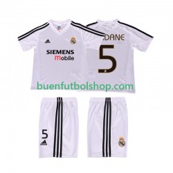 Camiseta de Fútbol Real Madrid ZIDANE 5 Retro 2004 20025 Primera Equipación Manga Corta Niño