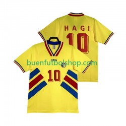 Camiseta de Fútbol Rumania Hagi 10 Retro 1994 Primera Equipación Manga Corta Hombre