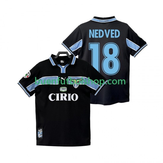 Camiseta de Fútbol SS Lazio NEDVED 18 Retro 1998 1999 Segunda Equipación Manga Corta Hombre Camiseta de Fútbol SS Lazio NEDVED 18 Retro 1998 1999 Segunda Equipación Manga Corta Hombre
