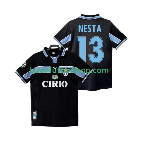 Camiseta de Fútbol SS Lazio NESTA 13 Retro 1998 1999 Segunda Equipación Manga Corta Hombre Camiseta de Fútbol SS Lazio NESTA 13 Retro 1998 1999 Segunda Equipación Manga Corta Hombre