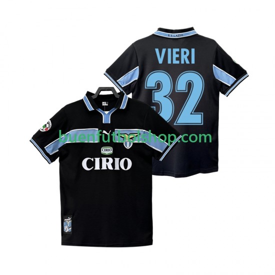 Camiseta de Fútbol SS Lazio VIERI 32 Retro 1998 1999 Segunda Equipación Manga Corta Hombre Camiseta de Fútbol SS Lazio VIERI 32 Retro 1998 1999 Segunda Equipación Manga Corta Hombre