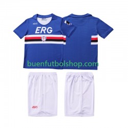 Camiseta de Fútbol Sampdoria Retro 1990 1991 Primera Equipación Manga Corta Niño