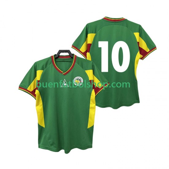 Camiseta de Fútbol Senegal 10 Retro 2002 Segunda Equipación Manga Corta Hombre