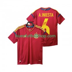 Camiseta de Fútbol España Andres Iniesta 6 Retro 2012 Primera Equipación Manga Corta Hombre Camiseta de Fútbol España Andres Iniesta 6 Retro 2012 Primera Equipación Manga Corta Hombre