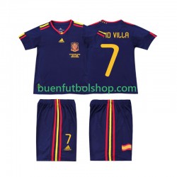 Camiseta de Fútbol España DAVID VILLA 7 Retro 2010 Segunda Equipación Manga Corta Niño Camiseta de Fútbol España DAVID VILLA 7 Retro 2010 Segunda Equipación Manga Corta Niño