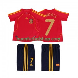 Camiseta de Fútbol España DAVID VILLA 7 Retro 2008 Primera Equipación Manga Corta Niño Camiseta de Fútbol España DAVID VILLA 7 Retro 2008 Primera Equipación Manga Corta Niño