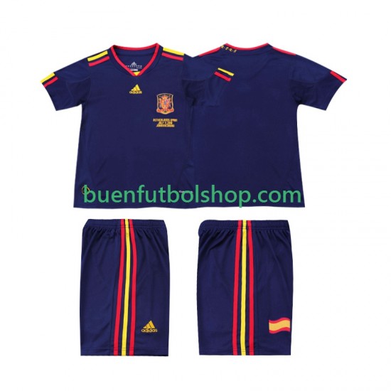Camiseta de Fútbol España Retro 2010 Segunda Equipación Manga Corta Niño