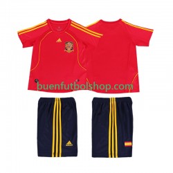 Camiseta de Fútbol España Retro 2008 Primera Equipación Manga Corta Niño