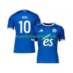 Camiseta de Fútbol Strasbourg Emanuel Emegha 10 2025-2026 Primera Equipación Manga Corta Hombre