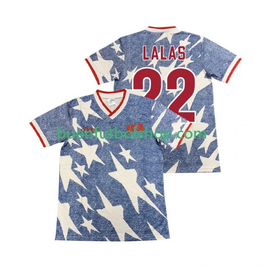 Camiseta de Fútbol Estados Unidos LALAS 22 Retro 1994 Segunda Equipación Manga Corta Hombre