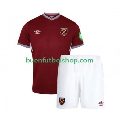 Camiseta de Fútbol West Ham United 2025-2026 Primera Equipación Manga Corta Niño