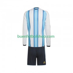 Camiseta de Fútbol Argentina World Cup 2026 Primera Equipación Manga Larga Niño