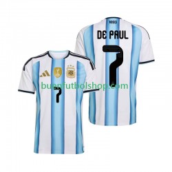 Camiseta de Fútbol Argentina Rodrigo De Paul 7 World Cup 2026 Primera Equipación Manga Corta Hombre