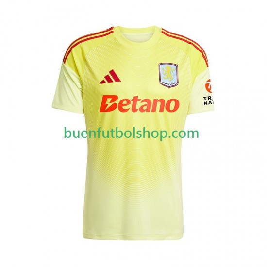 Camiseta de Fútbol Aston Villa Portero 2025-2026 Segunda Equipación Manga Corta Hombre
