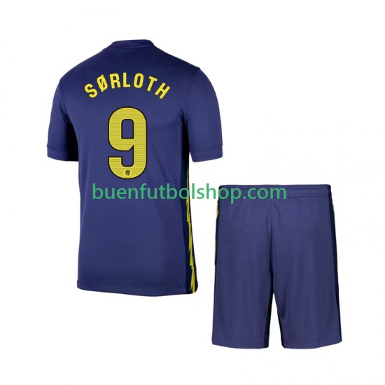 Camiseta de Fútbol Atlético Madrid Alexander Sorloth 9 2025-2026 Segunda Equipación Manga Corta Niño