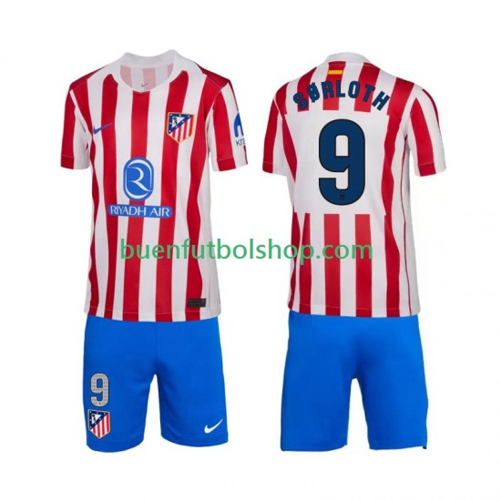 Camiseta de Fútbol Atlético Madrid Alexander Sorloth 9 2025-2026 Primera Equipación Manga Corta Niño