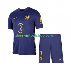 Camiseta de Fútbol Atlético Madrid Antoine Griezmann 7 2025-2026 Segunda Equipación Manga Corta Niño