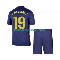 Camiseta de Fútbol Atlético Madrid Julian Alvarez 19 2025-2026 Segunda Equipación Manga Corta Niño
