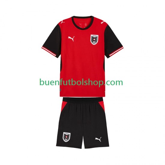 Camiseta de Fútbol Austria World Cup 2026 Primera Equipación Manga Corta Niño