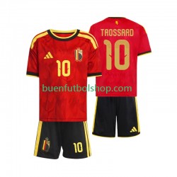 Camiseta de Fútbol Bélgica Leandro Trossard 10 World Cup 2026 Primera Equipación Manga Corta Niño