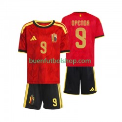 Camiseta de Fútbol Bélgica Openda 9 World Cup 2026 Primera Equipación Manga Corta Niño