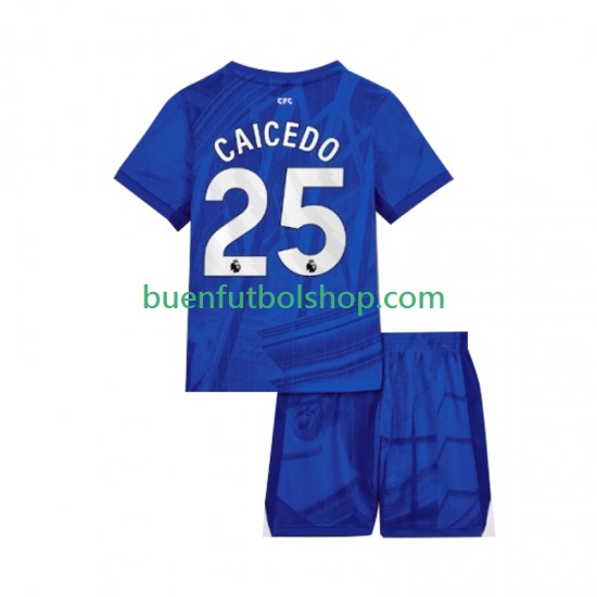 Camiseta de Fútbol Chelsea Moises Caicedo 25 2025-2026 Primera Equipación Manga Corta Niño