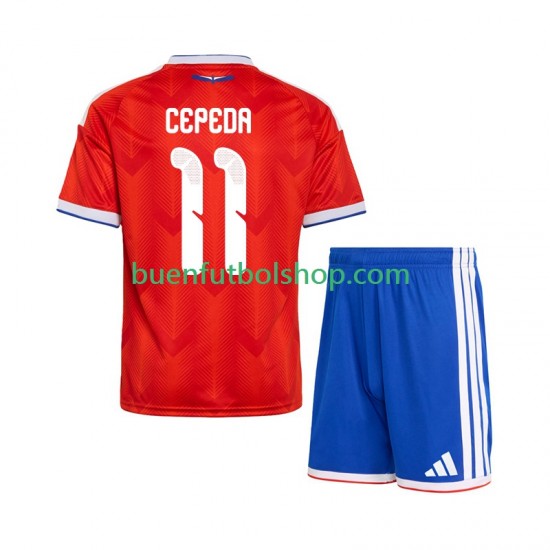 Camiseta de Fútbol Chile Lucas Cepeda 11 2026 Primera Equipación Manga Corta Niño