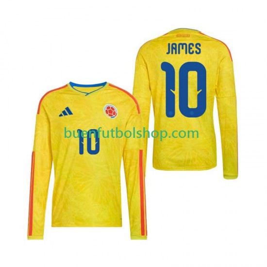 Camiseta de Fútbol Colombia James Rodriguez 10 World Cup 2026 Primera Equipación Manga Larga Hombre