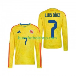 Camiseta de Fútbol Colombia Luis Diaz 7 World Cup 2026 Primera Equipación Manga Larga Hombre