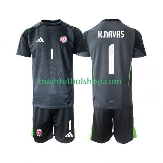 Camiseta de Fútbol Costa Rica Portero Keylor Navas 1 2025 Segunda Equipación Manga Corta Niño