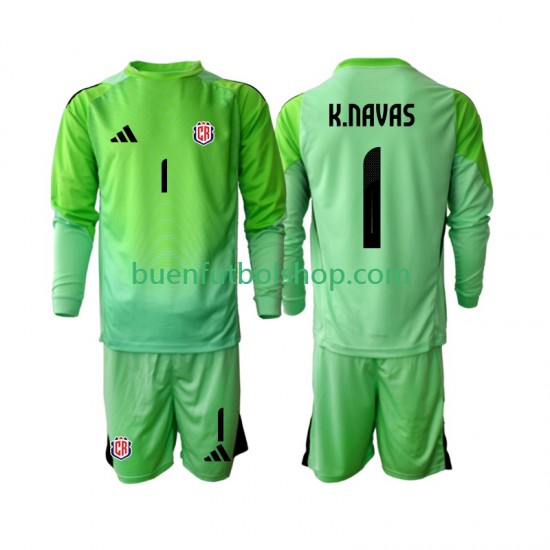 Camiseta de Fútbol Costa Rica Portero Keylor Navas 1 2025 Primera Equipación Manga Larga Niño