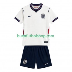 Camiseta de Fútbol Inglaterra World Cup 2026 Primera Equipación Manga Corta Niño