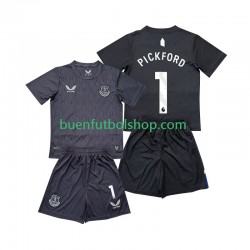 Camiseta de Fútbol Everton Portero Pickford 1 2025-2026 Segunda Equipación Manga Corta Niño