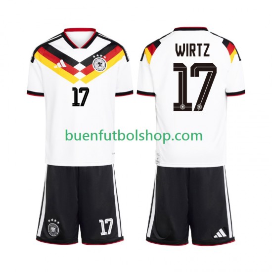 Camiseta de Fútbol Alemania Florian Wirtz 17 World Cup 2026 Primera Equipación Manga Corta Niño