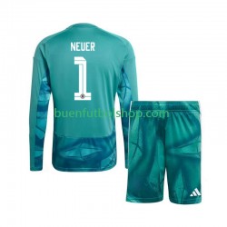 Camiseta de Fútbol Alemania Portero Manuel Neuer 1 World Cup 2026 Primera Equipación Manga Larga Niño