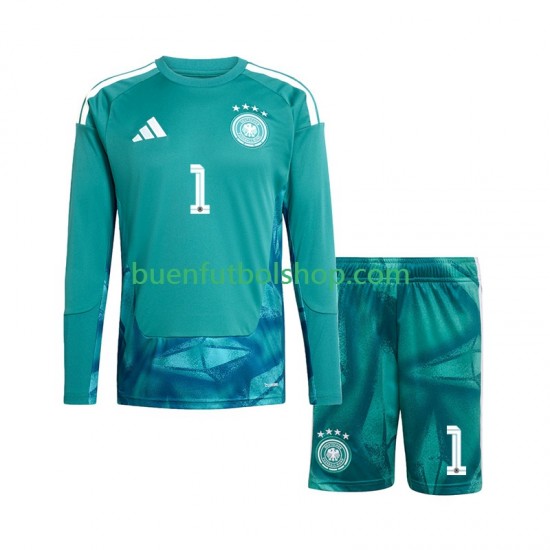 Camiseta de Fútbol Alemania Portero Manuel Neuer 1 World Cup 2026 Primera Equipación Manga Larga Niño