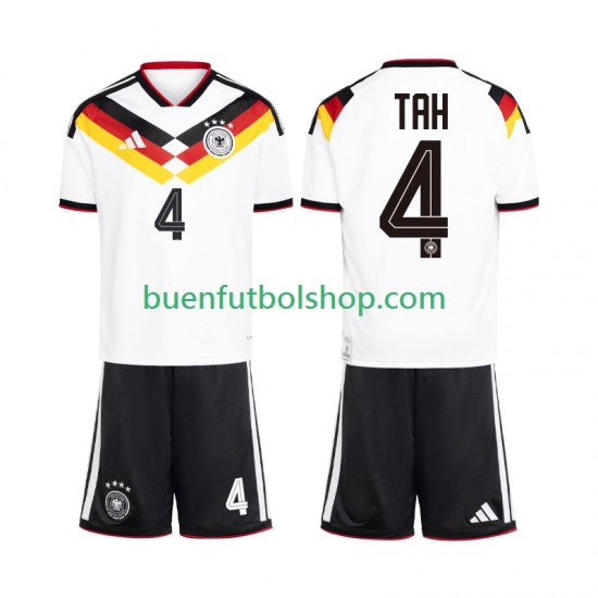 Camiseta de Fútbol Alemania Jonathan Tah 4 World Cup 2026 Primera Equipación Manga Corta Niño