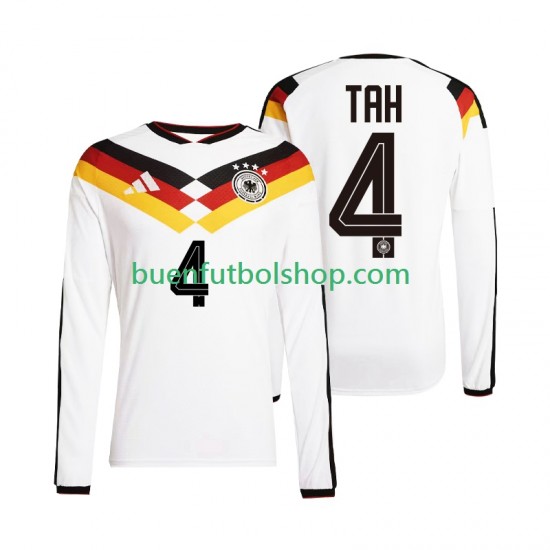 Camiseta de Fútbol Alemania Jonathan Tah 4 World Cup 2026 Primera Equipación Manga Larga Hombre