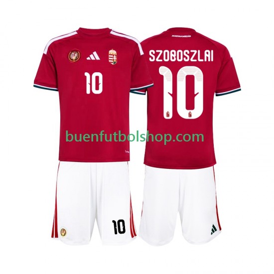 Camiseta de Fútbol Hungría Szoboszlai 10 World Cup 2026 Primera Equipación Manga Corta Niño