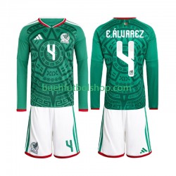 Camiseta de Fútbol México Edson Alvarez 4 World Cup 2026 Primera Equipación Manga Larga Niño