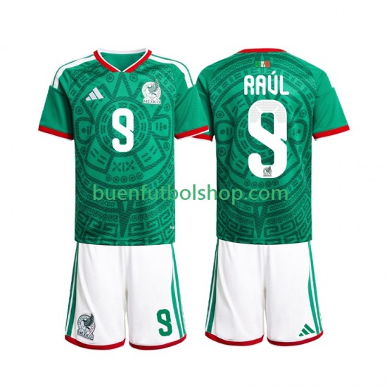 Camiseta de Fútbol México Raul Jimenez 9 World Cup 2026 Primera Equipación Manga Corta Niño