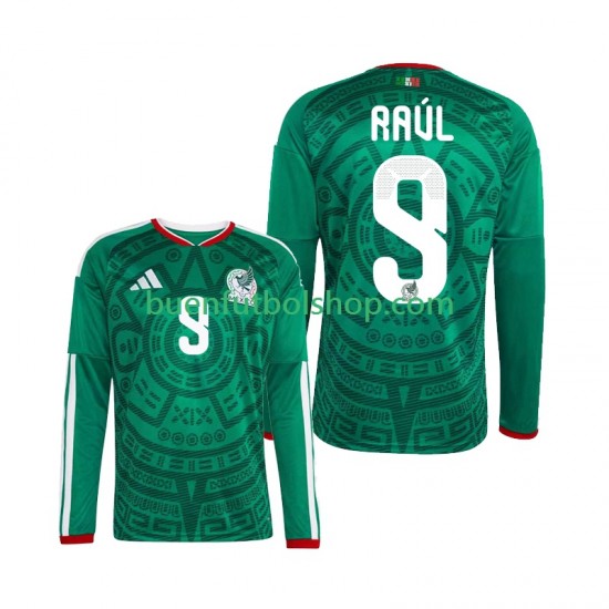Camiseta de Fútbol México Raul Jimenez 9 World Cup 2026 Primera Equipación Manga Larga Hombre