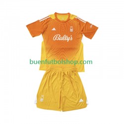 Camiseta de Fútbol Nottingham Forest Portero 2025-2026 Tercera Equipación Manga Corta Niño