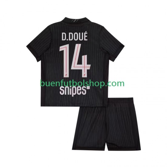 Camiseta de Fútbol Paris Saint-Germain Desire Doue 14 2025-2026 Cuarta Equipación Manga Corta Niño