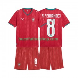 Camiseta de Fútbol Portugal Bruno Fernandes 8 World Cup 2026 Primera Equipación Manga Corta Niño